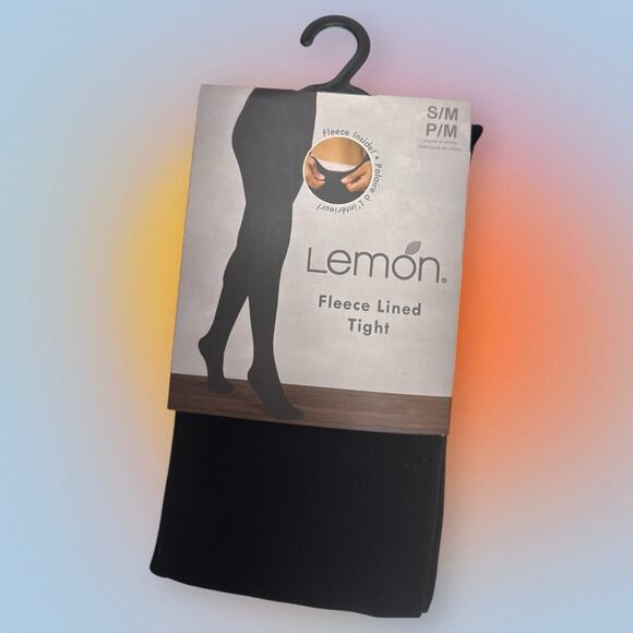 LEMON Women’s S/M Fleece Lined Black Tights - Picture 1 of 3